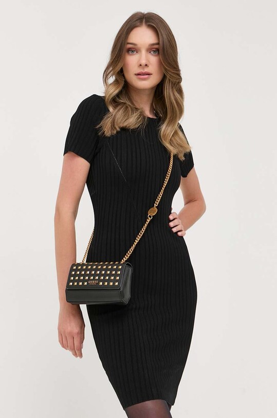 Рокля Guess трикотаж черен W3YK60.Z2U00