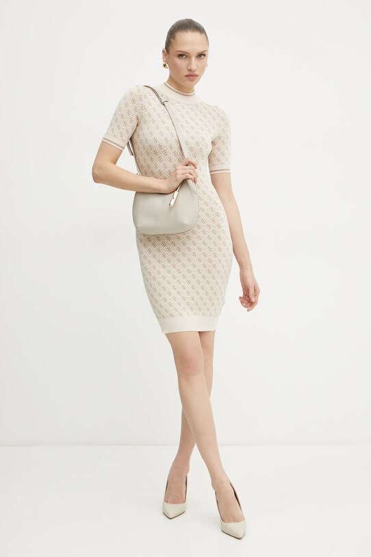 Šaty Guess W3YK39.Z37K0 béžová NC24