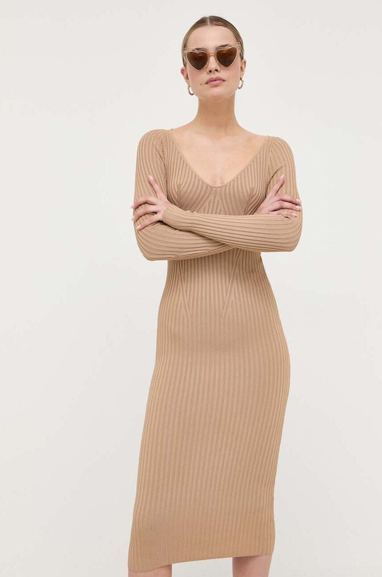Šaty Guess midi béžová W3YK21.Z2U00