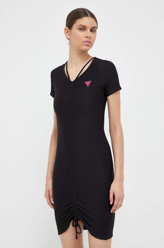 Guess sukienka z elastanem czarny V3YK05.KBOA2