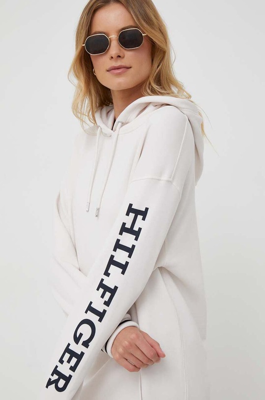 Bavlnené šaty Tommy Hilfiger béžová WW0WW38844