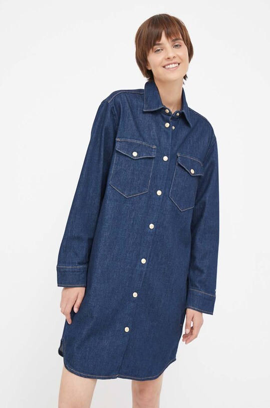 Traper haljina Tommy Hilfiger Planet friendly mornarsko plava WW0WW39065