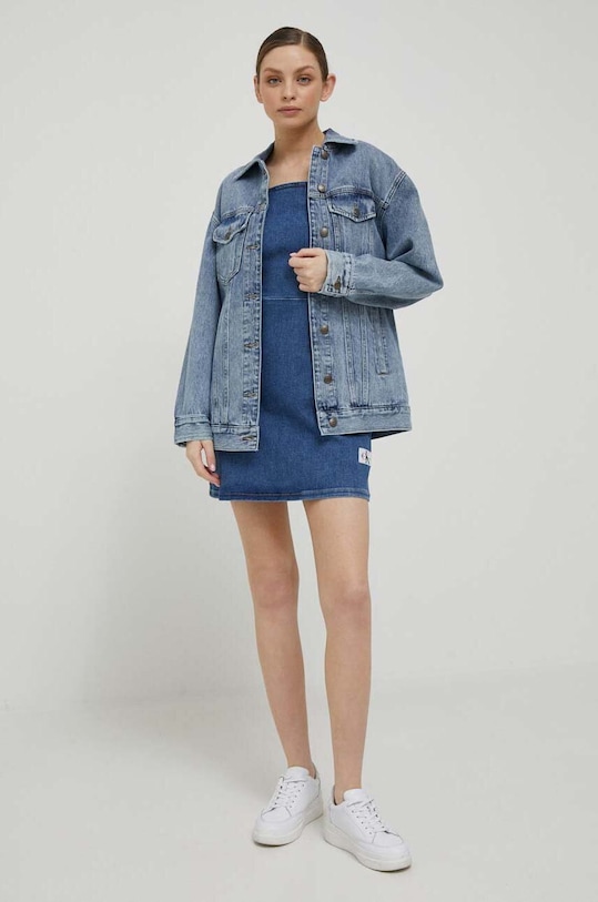 Calvin Klein Jeans sukienka jeansowa J20J221267 niebieski AW23