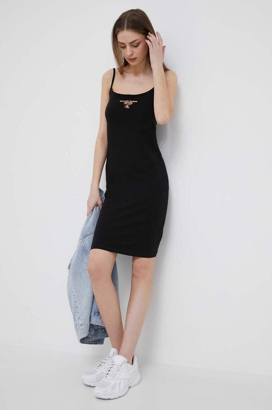 Calvin Klein Jeans sukienka z elastanem czarny J20J221406