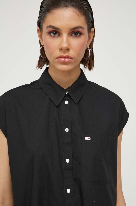 Tommy Jeans sukienka bawełniana czarny DW0DW15894