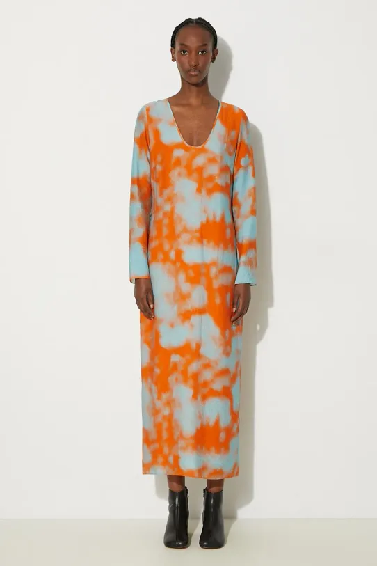 Samsoe Samsoe sukienka okrągły pomarańczowy F23200088