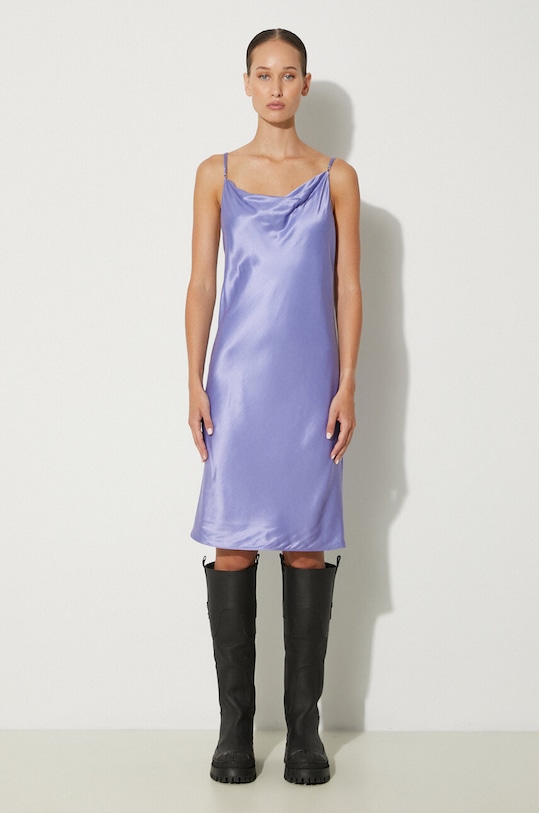 Φόρεμα από συνδιασμό μεταξιού Samsoe Samsoe F23200091 μωβ AW23