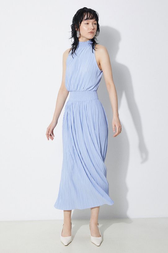 Šaty Samsoe Samsoe s elastanem modrá F23200043