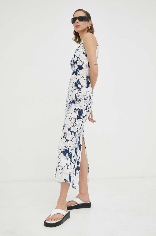 Samsoe Samsoe rochie din bumbac maxi albastru F23200181