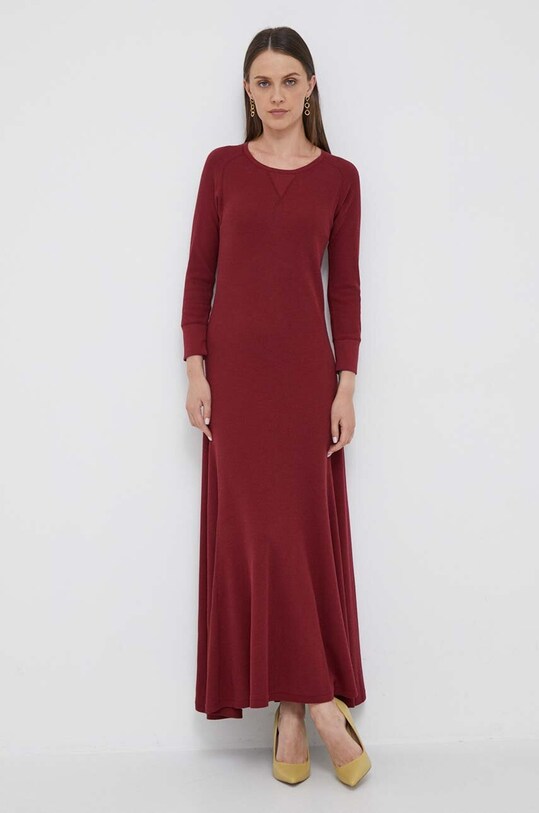 Βαμβακερό φόρεμα Polo Ralph Lauren 211910164 μπορντό AW23
