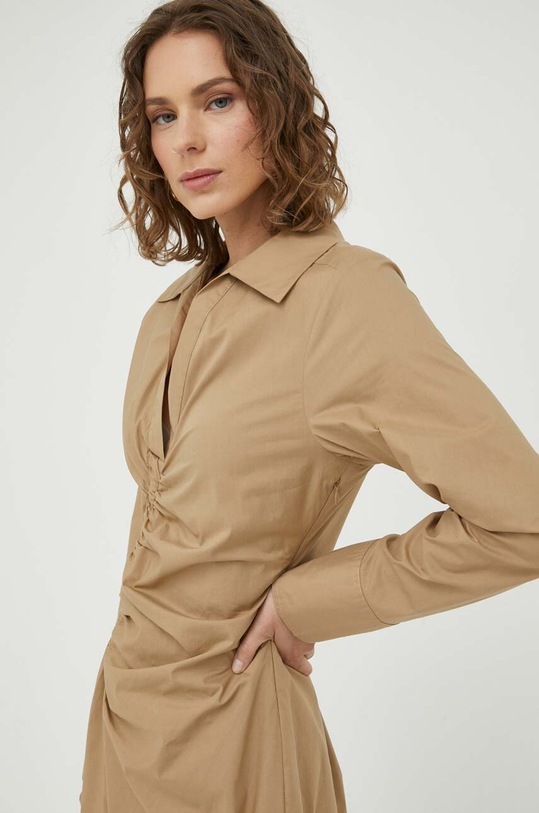 Herskind sukienka bawełniana beżowy 4840610