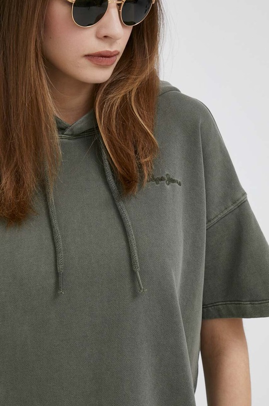 Pepe Jeans sukienka bawełniana zielony PL953337.728