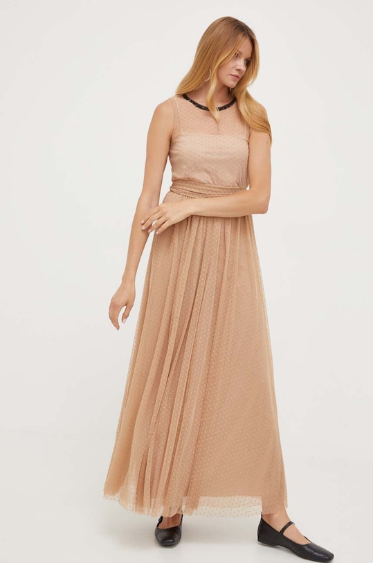 MAX&Co. sukienka maxi beżowy 76240123