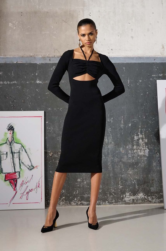 Karl Lagerfeld sukienka KL x The Ultimate icon midi czarny 235W1312