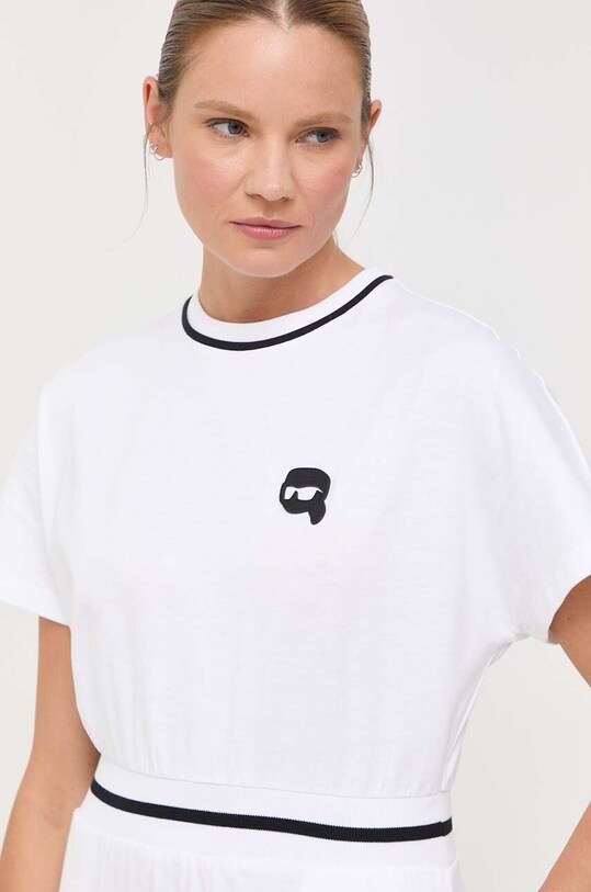 Karl Lagerfeld sukienka bawełniana biały 235W1350