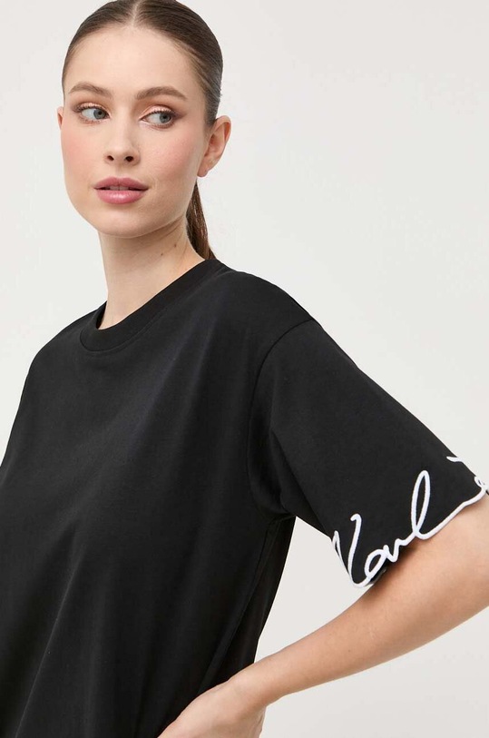 Karl Lagerfeld pamut ruha fekete 235W1357