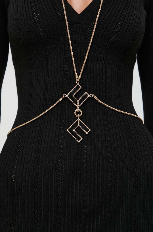 Elisabetta Franchi sukienka z domieszką jedwabiu AM13S36E2 czarny