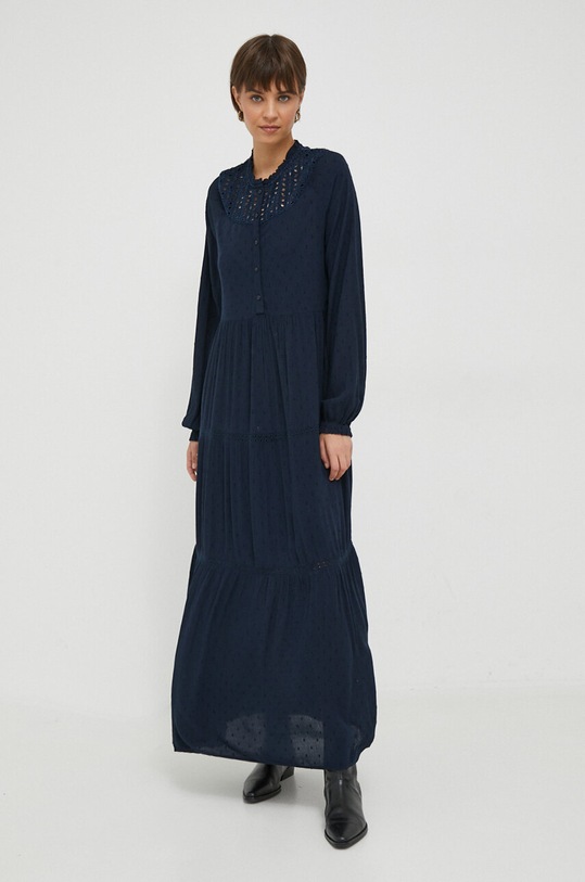Рокля Pepe Jeans Ingrid вискоза тъмносин PL953399.594