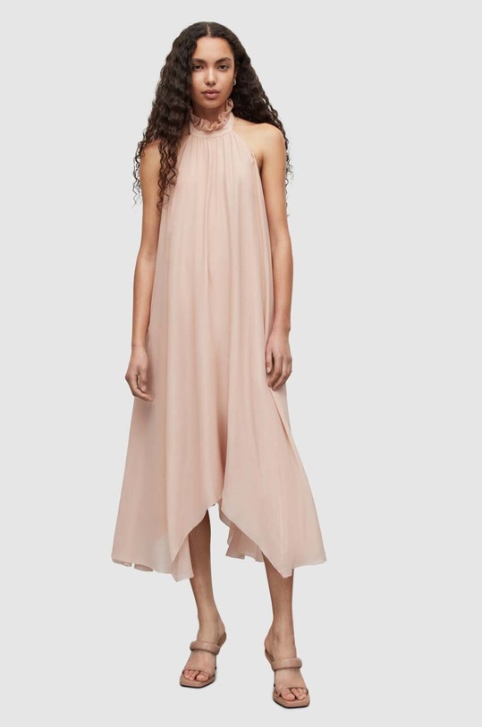 Hodvábne šaty AllSaints WD363Y