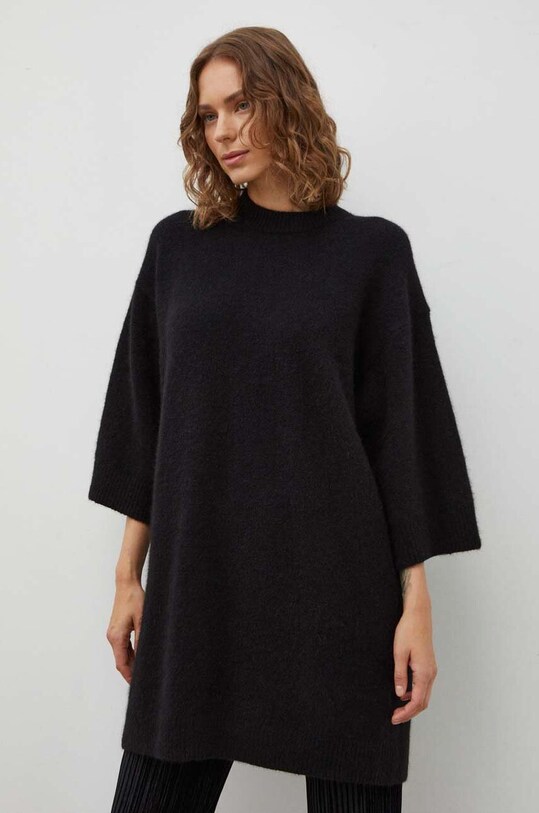 Μάλλινο φόρεμα Drykorn casual μαύρο 60588.420124