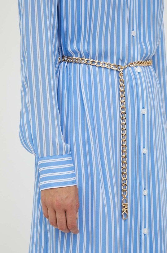 MICHAEL Michael Kors sukienka z domieszką jedwabiu MF381RZAR3 niebieski