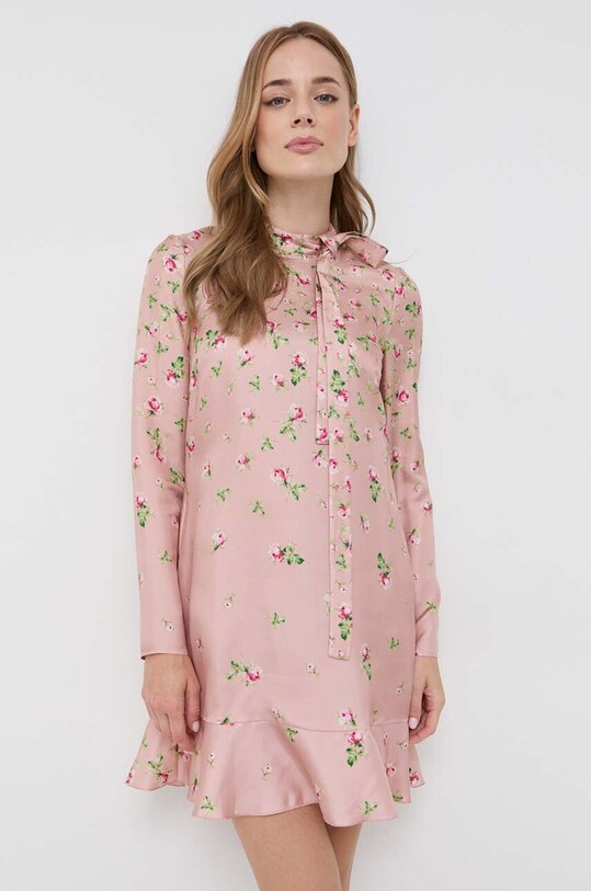 Svilena obleka Red Valentino 3R3VAHM06UW roza AW23