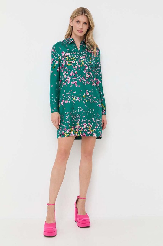 Red Valentino sukienka jedwabna 3R3VAJD06UU turkusowy AW23