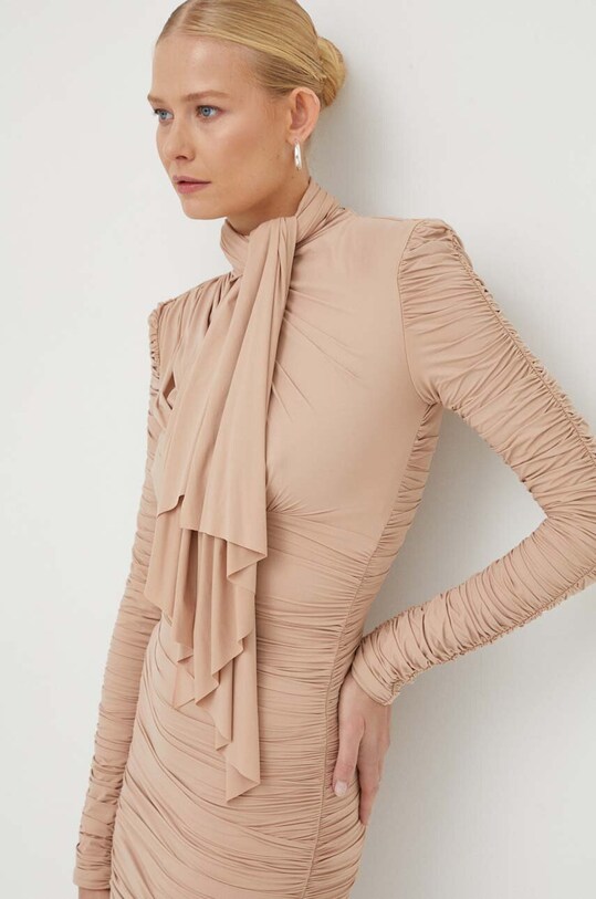 Elisabetta Franchi sukienka beżowy AB39837E2
