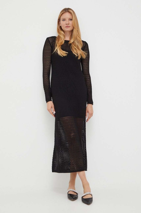 Twinset sukienka z domieszką wełny casual czarny 232AP3155