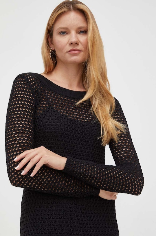 Twinset sukienka z domieszką wełny czarny 232AP3155