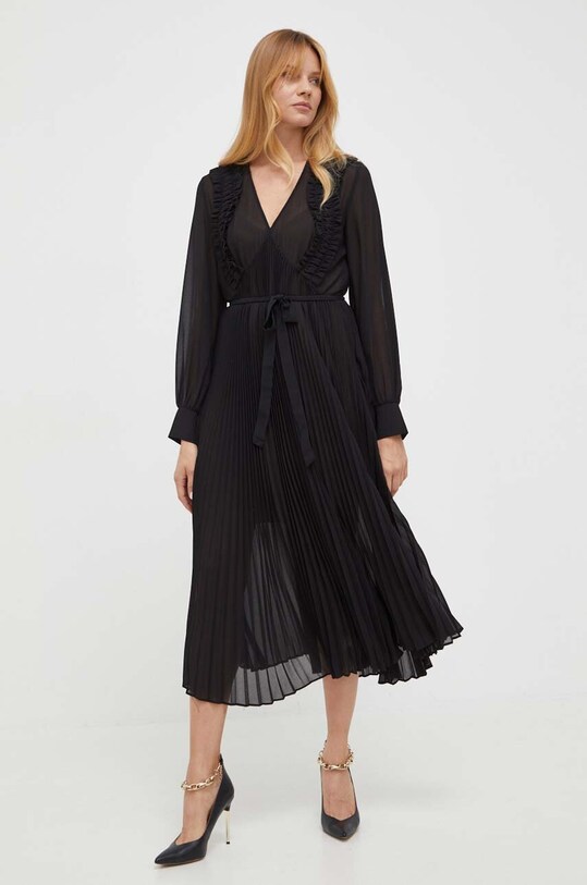 Twinset sukienka rozkloszowany czarny 232AP2272