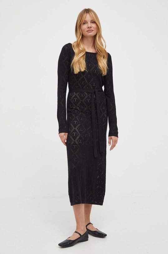 Платье из смесового кашемира Twinset 232TP3260 чёрный AW23