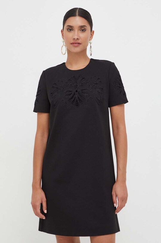 Obleka Twinset Z elastanom črna 232TP2070
