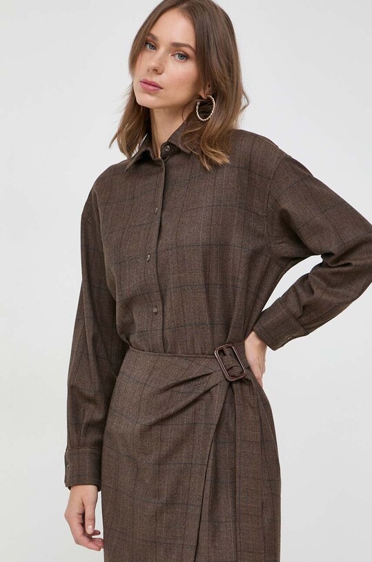 Вовняна сукня Weekend Max Mara коричневий 2352260533600