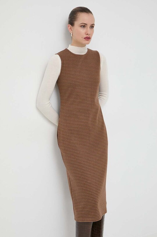 Сукня Weekend Max Mara midi коричневий 2356260133600