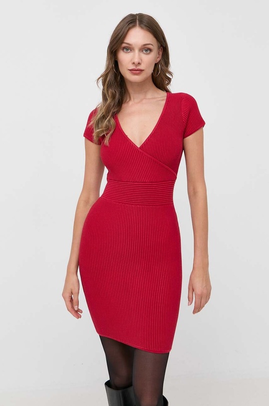 Φόρεμα Guess με ελαστάν κόκκινο W3BK07.Z2YJ2