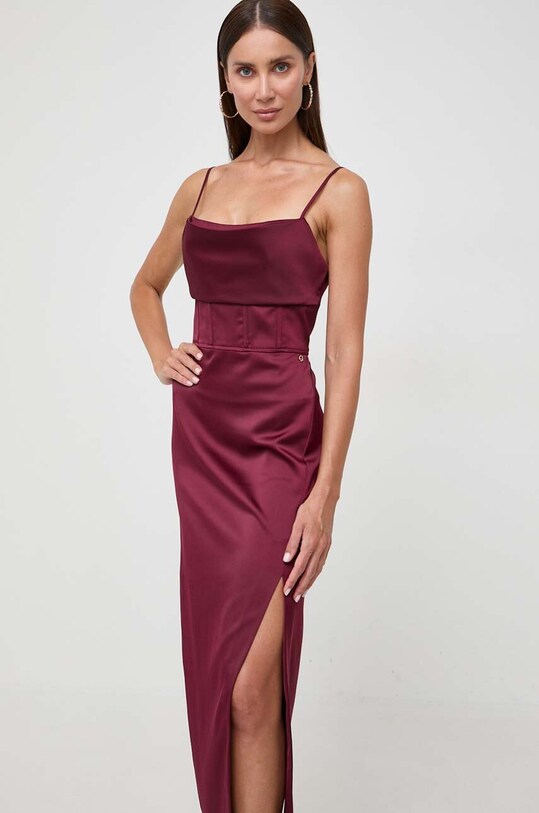 Φόρεμα Guess με ελαστάν μπορντό W3BK82.WDEE2