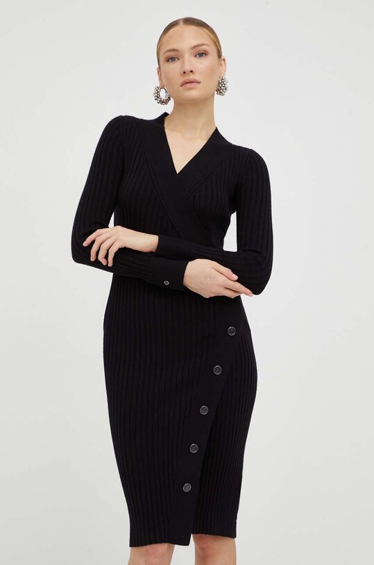 Рокля Guess трикотаж черен W3BK39.Z2V42