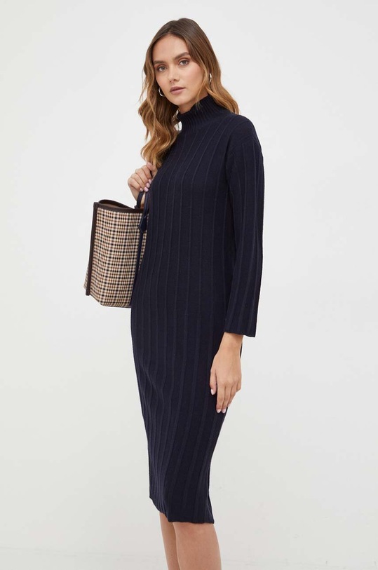 Max Mara Leisure sukienka wełniana 2333260136600 granatowy AW23