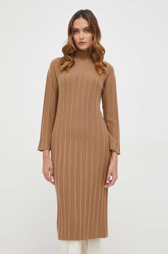 Μάλλινο φόρεμα Max Mara Leisure 2333260136600 καφέ AW23