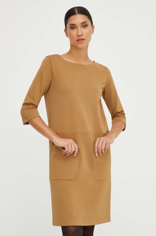 Haljina Max Mara Leisure bez uzorka smeđa 2336260436600