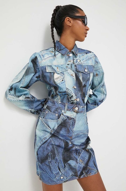 Rifľové šaty Moschino Jeans 0413.8242 modrá