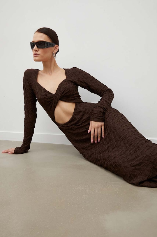 Obleka Résumé Z elastanom rjava 18751032