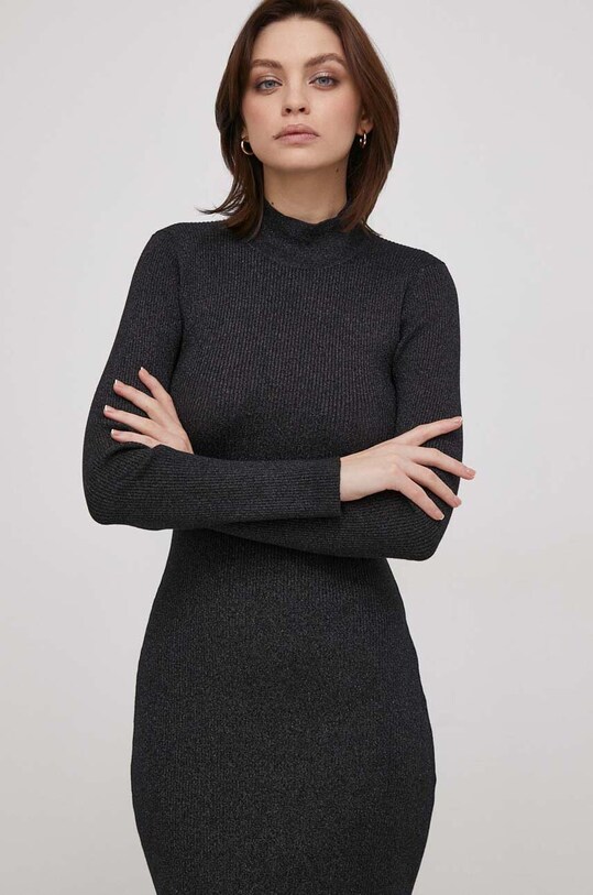 United Colors of Benetton rochie 1MEBDV017.700 negru AW23