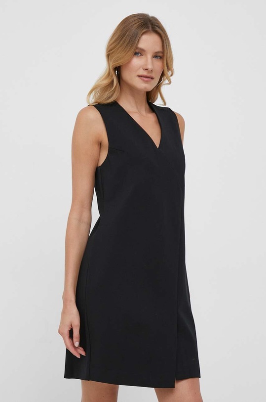 Φόρεμα United Colors of Benetton με ελαστάν μαύρο 4Z6SDV053.100