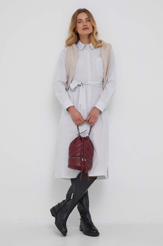 United Colors of Benetton sukienka bawełniana szary 43EVDV052.901