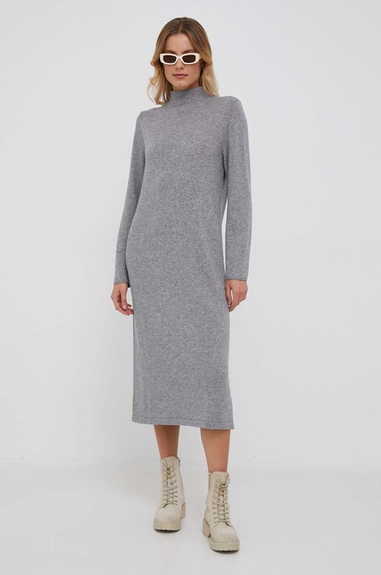 United Colors of Benetton sukienka z domieszką wełny casual szary 1235DV015.82P