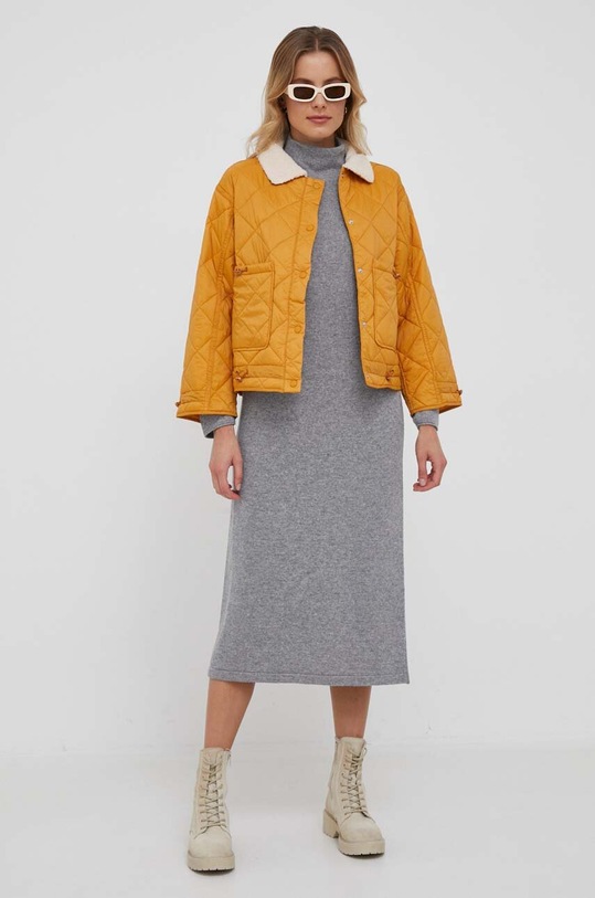 United Colors of Benetton sukienka z domieszką wełny 1235DV015.82P szary AW23