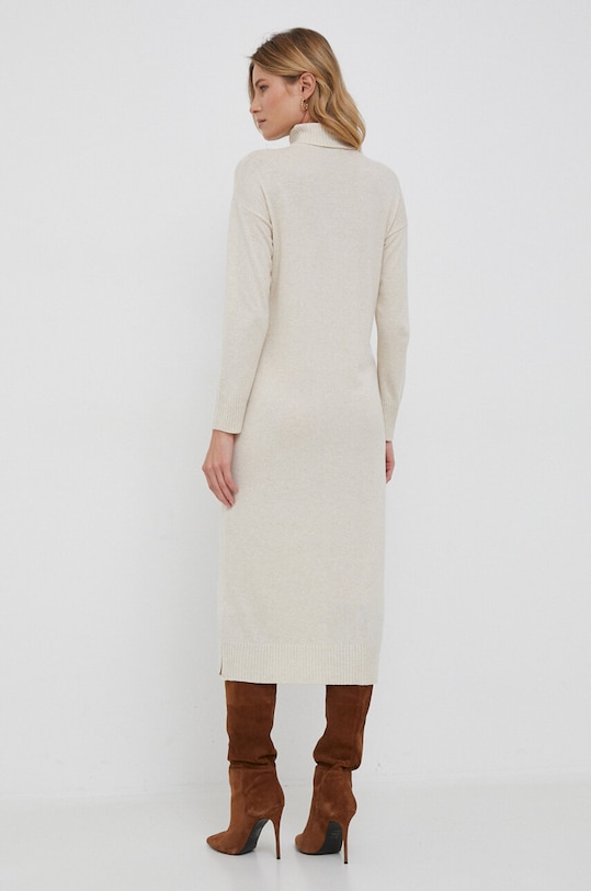 Haljina s dodatkom svile United Colors of Benetton bež 109V3V003.60E