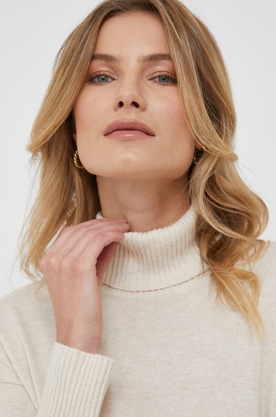 Haljina s dodatkom svile United Colors of Benetton 109V3V003.60E bež